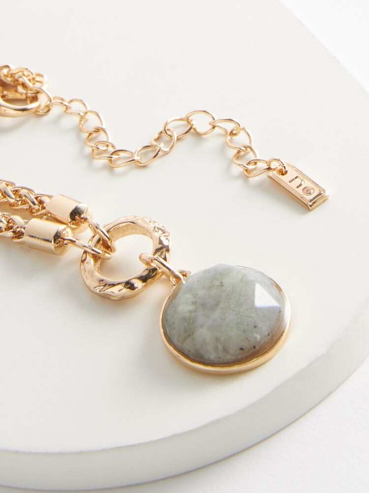 Gold Tone/Grey Chunky Chain Necklace - Image 2 of 2 Gold Tone/Grey Chunky Chain Necklace - Image 2 of 2