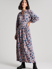 Joules Blue Nova Jersey Midi Shirt Dress - Image 1 of 1