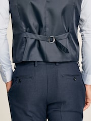 Joules Blue Regular Fit Textured Wool Waistcoat - Image 4 of 5