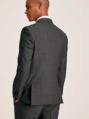 Joules Charcoal Grey Slim Fit Textured Suit Jacket - Image 2 of 6