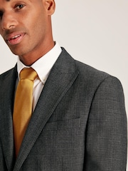 Joules Charcoal Grey Slim Fit Textured Suit Jacket - Image 3 of 6