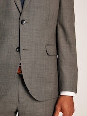 Joules Neutral Slim Fit Textured Suit Jacket - Image 6 of 9