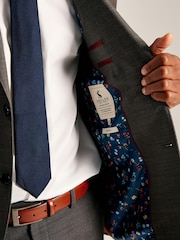 Joules Neutral Slim Fit Textured Suit Jacket - Image 7 of 9