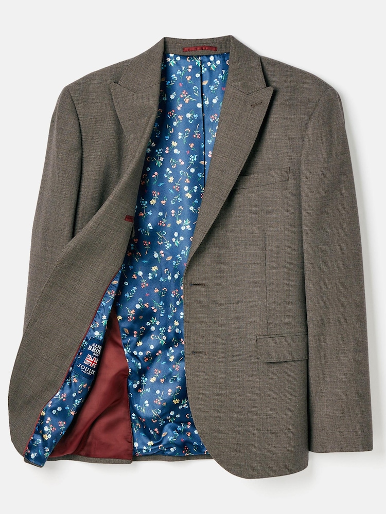 Joules Neutral Slim Fit Textured Suit Jacket - Image 9 of 9