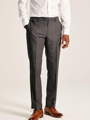 Joules Neutral Slim Fit Textured Suit Trousers - Image 1 of 9