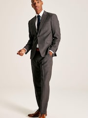 Joules Neutral Slim Fit Textured Suit Trousers - Image 3 of 9