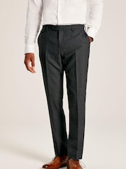 Joules Charcoal Grey Slim Fit Textured Suit Trousers - Image 1 of 1
