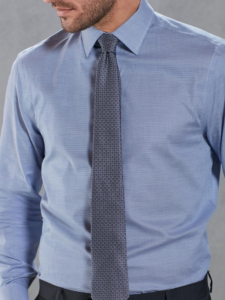 Silver Grey Geometric Signature Made In Italy Tie - Image 1 of 4
