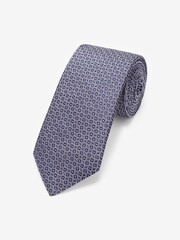 Silver Grey Geometric Signature Made In Italy Tie - Image 2 of 4