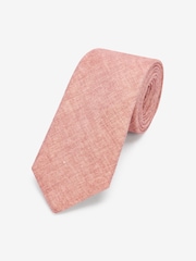 Pink Signature 'Made In Italy' Linen Tie - Image 1 of 3
