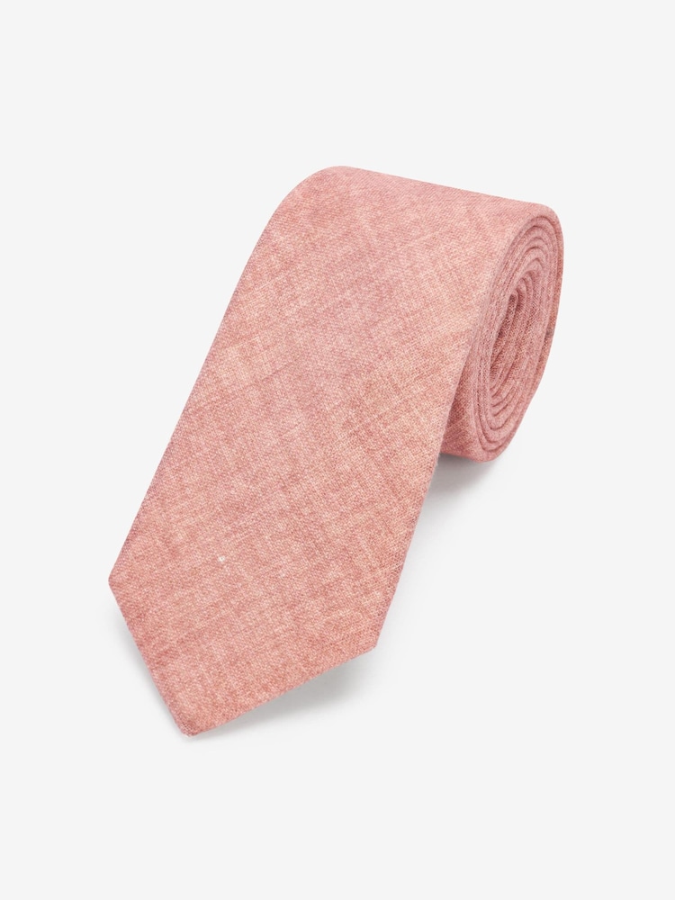 Pink Signature 'Made In Italy' Linen Tie - Image 1 of 3
