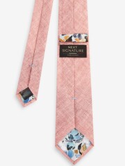 Pink Signature 'Made In Italy' Linen Tie - Image 3 of 3