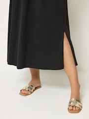 Yours Curve Black Elasticated Waist Maxi Dress - Image 4 of 5