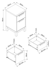 Dark Bronx Oak Effect Set of 2 Bedside Table - Image 10 of 10