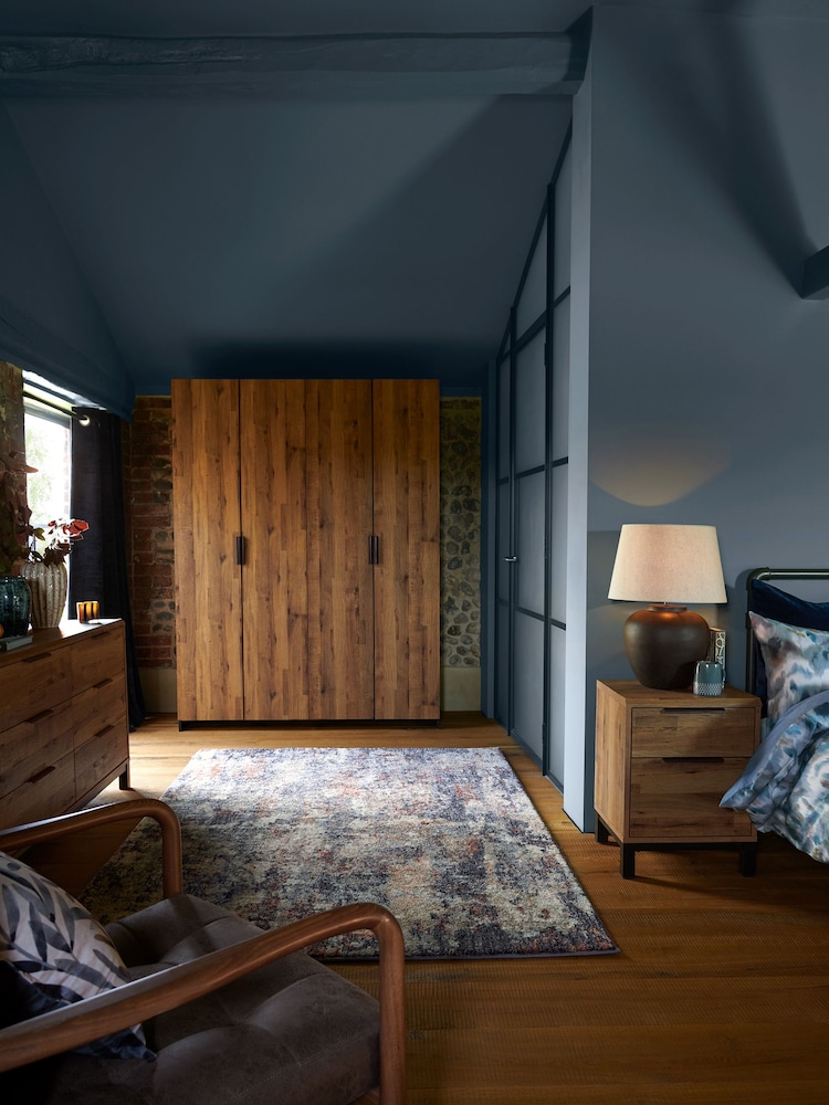 Dark Bronx Oak Effect 4 Door Wardrobe - Image 1 of 1
