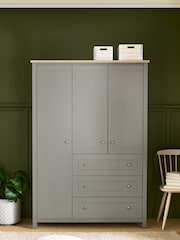 Dove Grey Malvern Paint Effect Triple, 3 drawers Wardrobe - Image 1 of 11