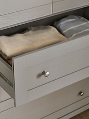Dove Grey Malvern Paint Effect Triple, 3 drawers Wardrobe - Image 6 of 11