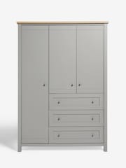 Dove Grey Malvern Paint Effect Triple, 3 drawers Wardrobe - Image 7 of 11