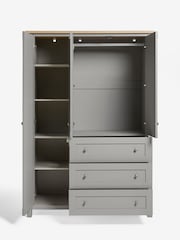 Dove Grey Malvern Paint Effect Triple, 3 drawers Wardrobe - Image 8 of 11