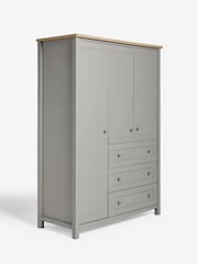 Dove Grey Malvern Paint Effect Triple, 3 drawers Wardrobe - Image 9 of 11