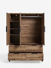 Dark Bronx Oak Effect Triple, 4 Drawers Wardrobe - Image 8 of 13