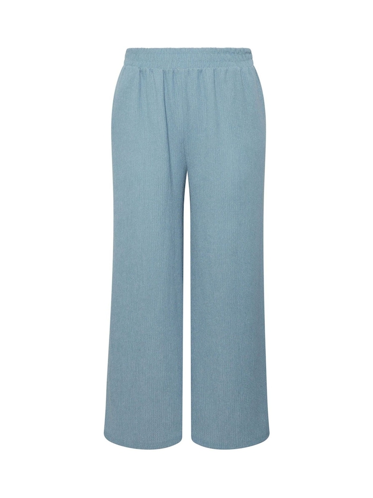 Yours Curve Blue Wide Leg Trousers - Image 5 of 5