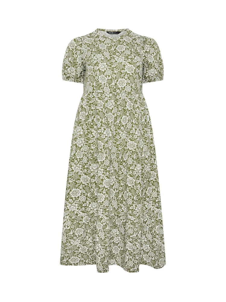 Yours Curve Green Tiered Maxi Dress - Image 5 of 5