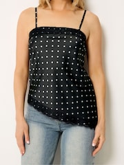 Long Tall Sally Black Spot Asymmetric Lace Cami - Image 4 of 5