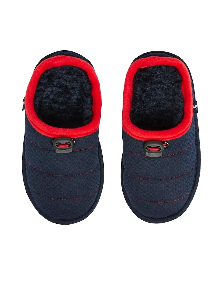 Joules Junior Blue Paddy Quilted Mule Slippers - Image 2 of 5 Joules Junior Blue Paddy Quilted Mule Slippers - Image 2 of 5