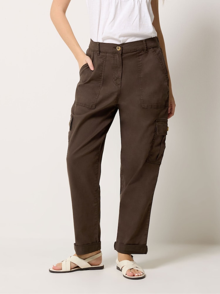 M&Co Brown Cargo Trousers - Image 1 of 5 M&Co Brown Cargo Trousers - Image 1 of 5