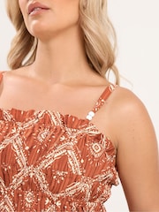 Yours Curve Orange Printed Co-Ord Cami - Image 5 of 7