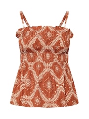 Yours Curve Orange Printed Co-Ord Cami - Image 6 of 7