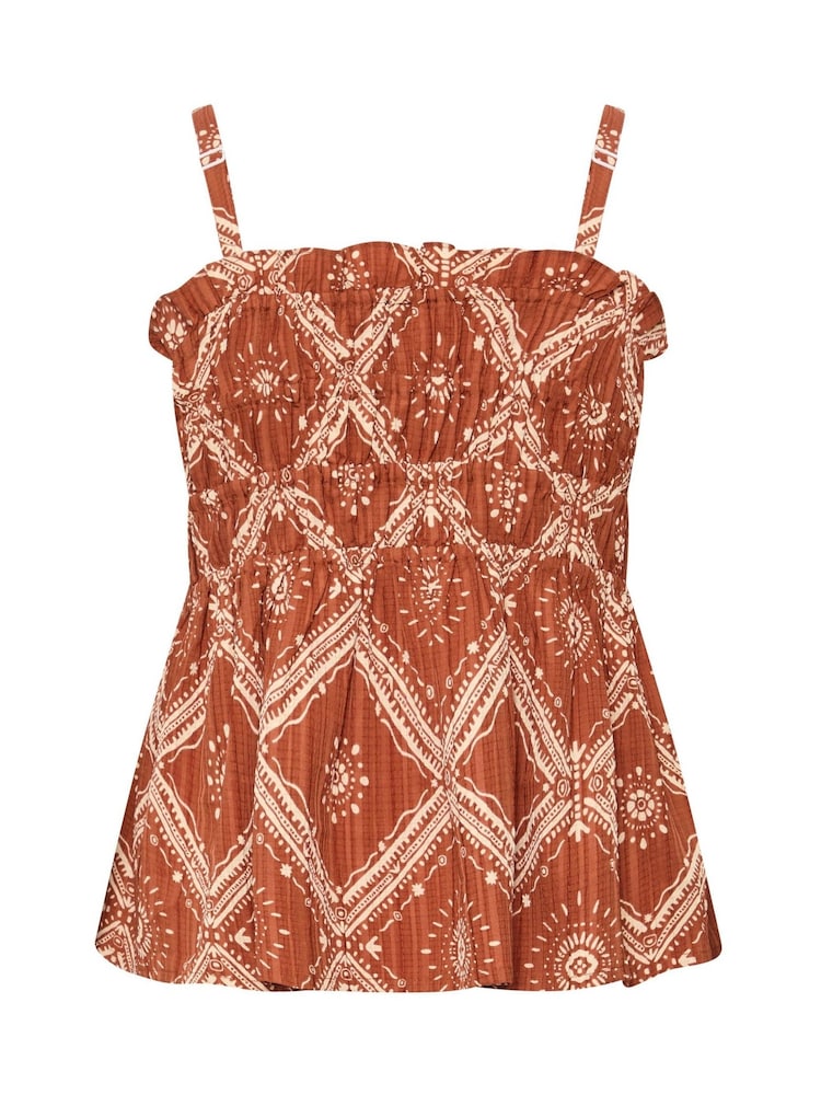Yours Curve Orange Printed Co-Ord Cami - Image 7 of 7
