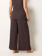 Yours Curve Dark Brown Wide Leg Trousers - Image 2 of 5