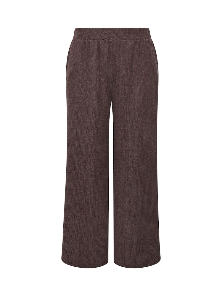 Yours Curve Dark Brown Wide Leg Trousers - Image 5 of 5