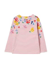 Joules Harbour Print Long Sleeve Stripe And Printed White T-Shirt - Image 1 of 6