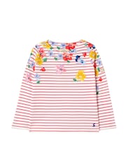 Joules Harbour Print Long Sleeve Stripe And Printed White T-Shirt - Image 2 of 6