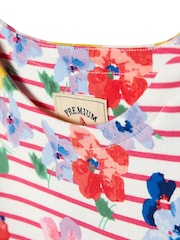 Joules Harbour Print Long Sleeve Stripe And Printed White T-Shirt - Image 4 of 6