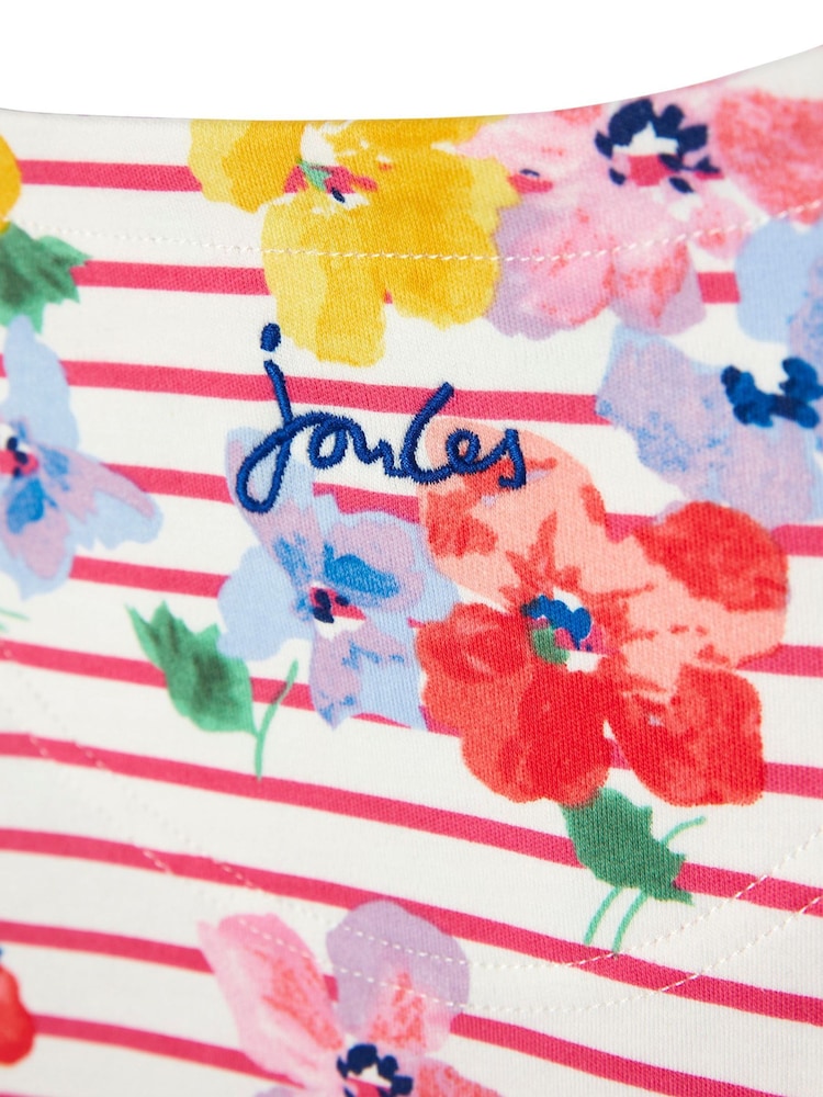 Joules Harbour Print Long Sleeve Stripe And Printed White T-Shirt - Image 5 of 6