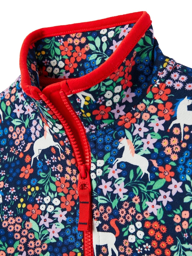 Joules White Fairsale Pattern Printed Half Zip Sweatshirt - Image 3 of 6