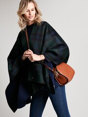 Joules Filby Blue Reversible Wrap Cape - Image 1 of 7