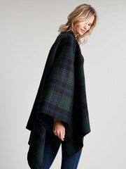 Joules Filby Blue Reversible Wrap Cape - Image 2 of 7