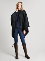 Joules Filby Blue Reversible Wrap Cape - Image 3 of 7