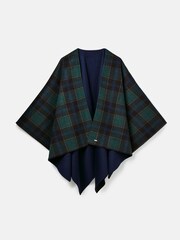 Joules Filby Blue Reversible Wrap Cape - Image 7 of 7