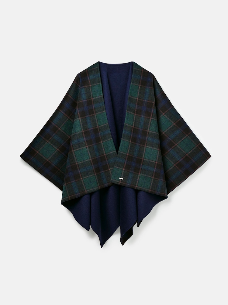 Joules Filby Blue Reversible Wrap Cape - Image 7 of 7
