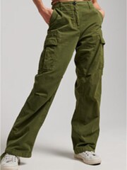 Superdry Green Vintage Low Rise Cargo Trousers - Image 1 of 8