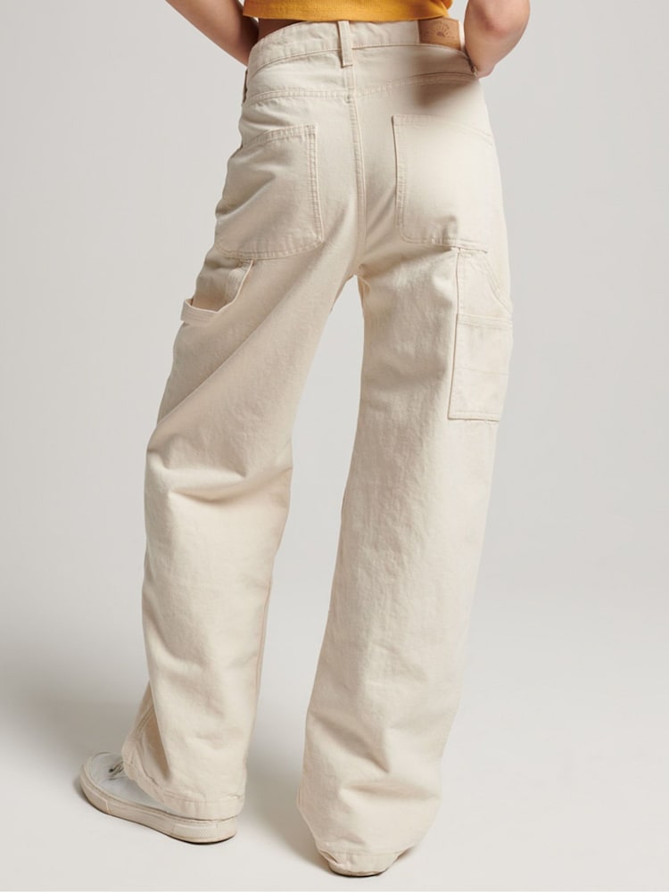 Superdry Natural Vintage Wide Carpenter Trousers - Image 2 of 8