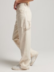 Superdry Natural Vintage Wide Carpenter Trousers - Image 3 of 8
