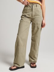 Superdry Green Vintage Wide Carpenter Trousers - Image 1 of 8