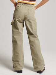Superdry Green Vintage Wide Carpenter Trousers - Image 2 of 8